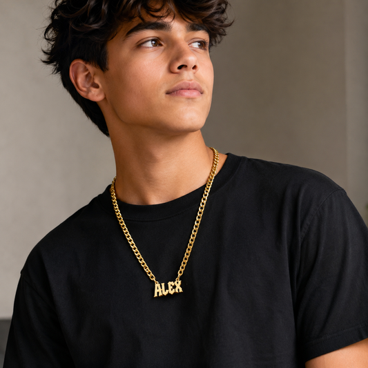 Custom engraved necklace gift for boys and teenagers