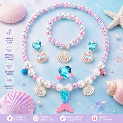 Princess mermaid jewelry collection for children