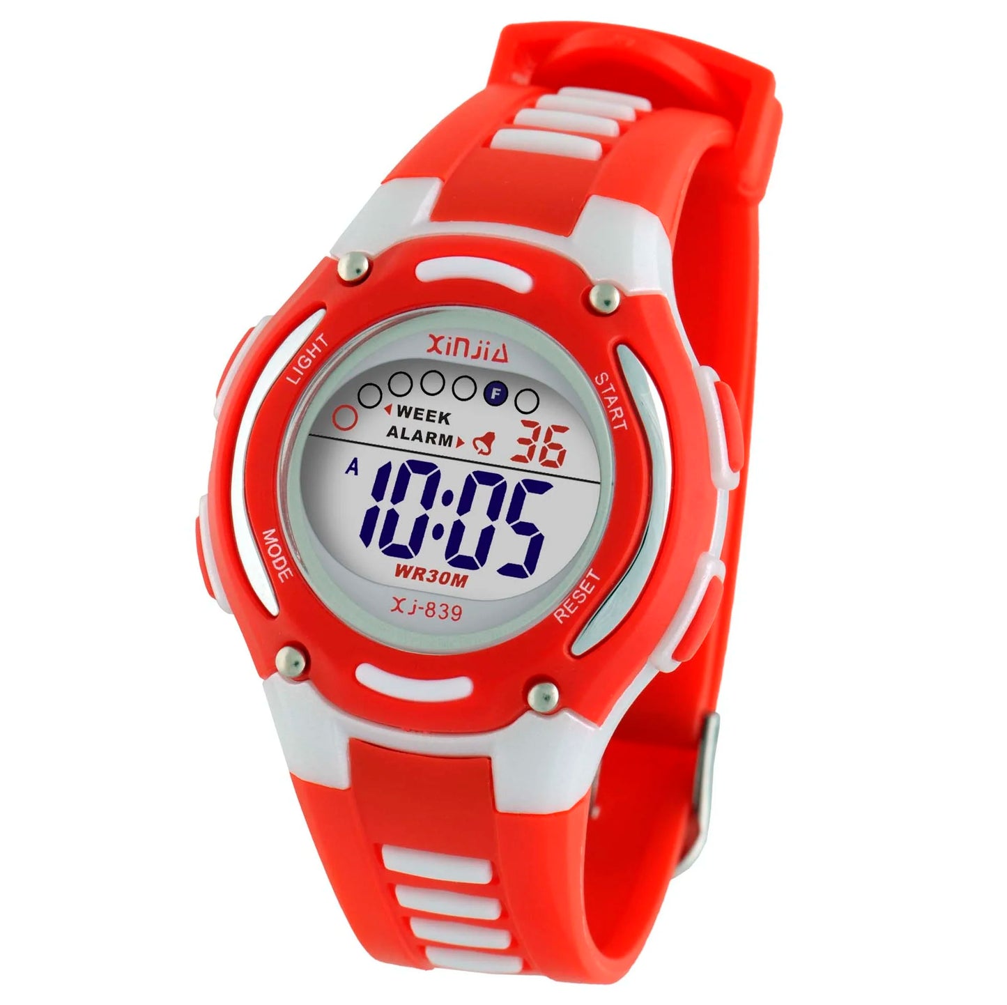 Unisex digital waterproof sport watch with LED display for kids and teens.