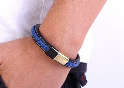 Urban Fusion: Boys, Teens' Woven and Stitched Leather Fashion Accessories - Stylish Birthday Gifts for Trendsetters!