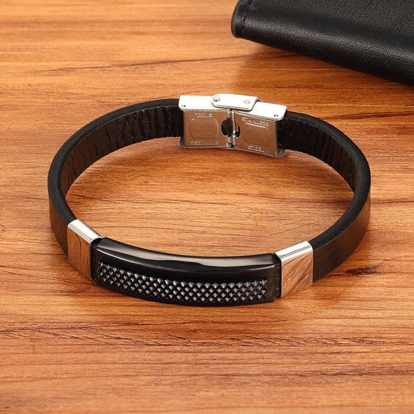 Sophisticated Edge: High-Quality Boys, Teens' Leather Bracelet - Elevate Their Style with a Striking Birthday Present! - Kids Jewellery Shop