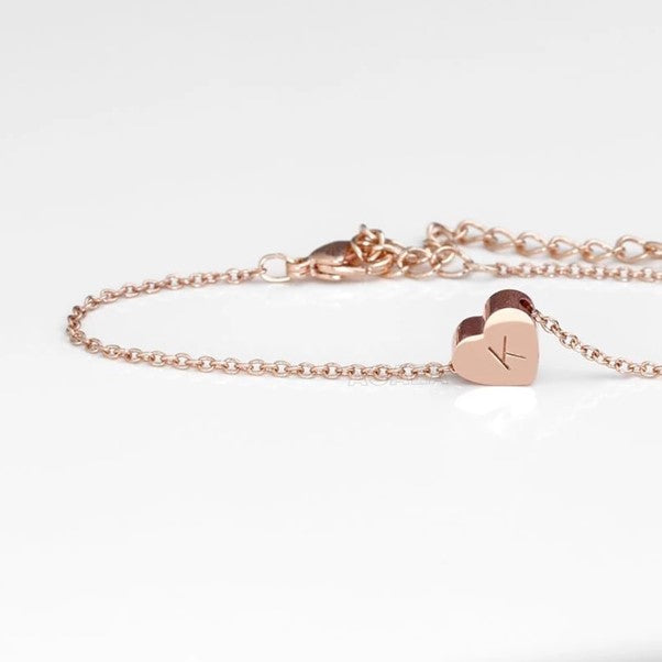 Cherished Moments: Dainty Flower Girl Initial Bracelet - A Precious Gift of Charm and Elegance!