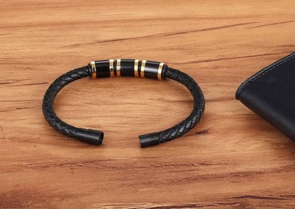 Casual Elegance: Genuine Woven Leather and Alloy Bracelet - A Stylish Gesture for Boys' Birthday Gift! - Kids Jewellery Shop