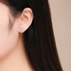 Fluttering Delight: 925 Sterling Silver Pink CZ Butterfly Screw Back Stud Earrings for Girls!