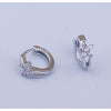 Load image into Gallery viewer, Sparkling Blossoms: 925 Sterling Silver Zirconia Flower Huggies Hoop Earrings for Kids!