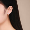 Fluttering Delight: 925 Sterling Silver Pink CZ Butterfly Screw Back Stud Earrings for Girls!