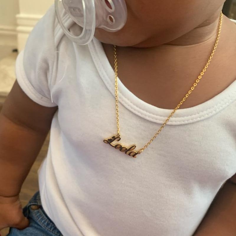 Little Stars, Big Personalities: Baby Toddler Kids Personalised Pendant Necklace with Link Chain - Timeless Jewelry for Cherished Moments!