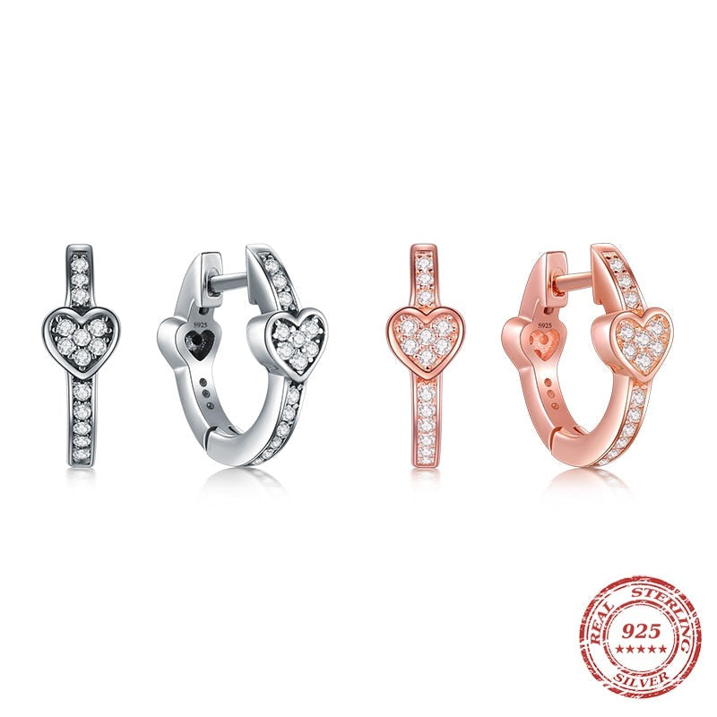 Sparkle with Love: Dazzling CZ Hoop Earrings in 100% Real 925 Sterling Silver for Girls' Crystal Sterling Silver Jewellery!