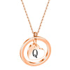 Personalized Elegance: Custom Unisex A-Z Initials Rose Gold Heart Pendant Necklace - Exquisite Jewelry!