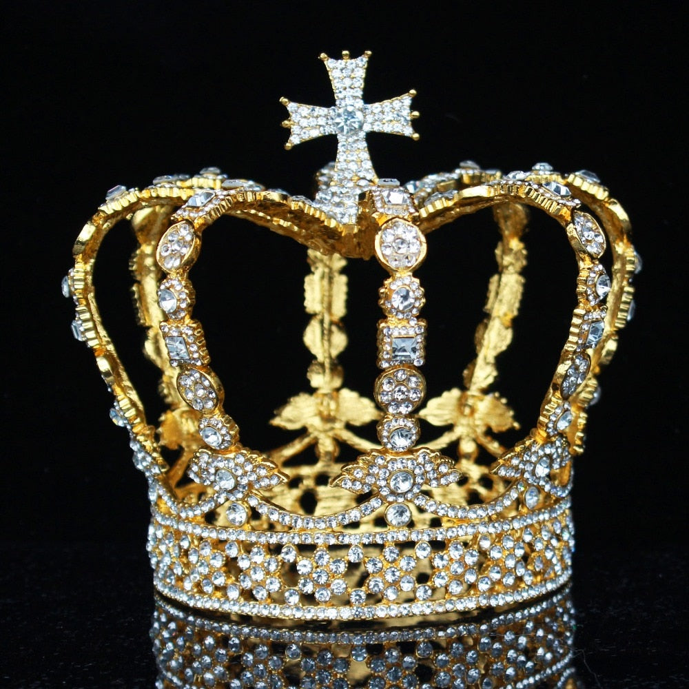 Vintage Royalty Unleashed: Crystal Crowns for Boys and Girls - Unisex Regal Touch in Hair Jewelry Accessories!