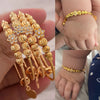 Golden Cherubs: 4pcs 24K Gold Plated Luxury Baby Bangles - A Dazzling Jewelry Set, Perfect for Birthday Presents!