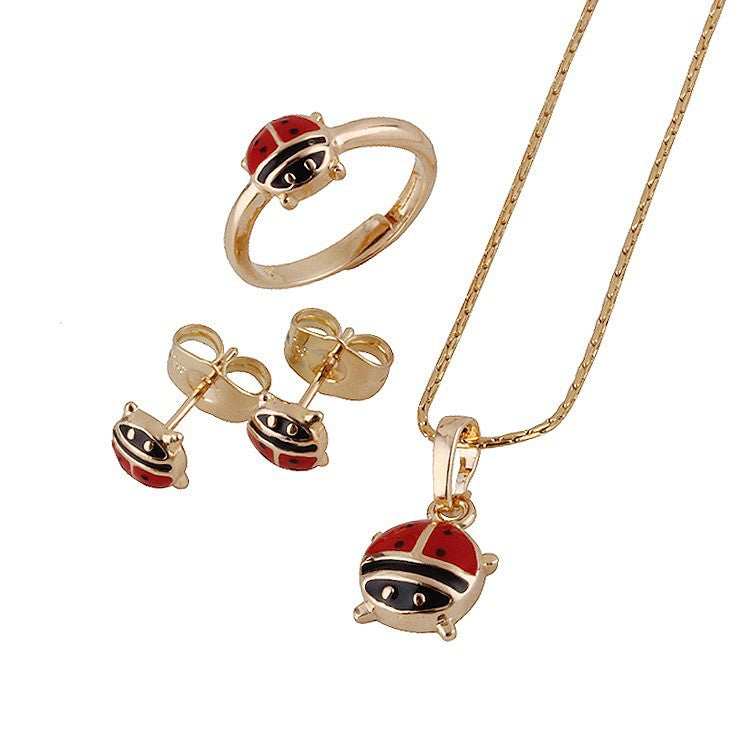 Enchanting Bugs: Baby & Toddler Girls' 18k Gold-Plated Beetle Bug Jewelry Set - A Magical Flutter for Birthday Parties and Special Occasions!