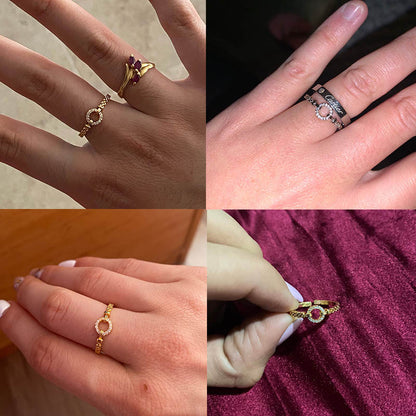 Radiant Rebellion: Girls Teens Punk Rock Open-Adjusted Ring - Jewelry Gift with a Touch of Edgy Elegance! - Kids Jewellery Shop