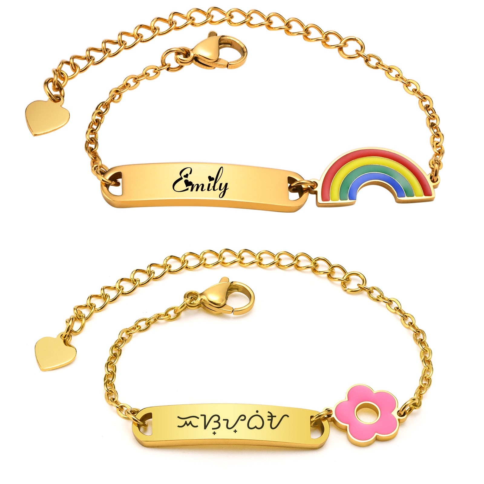 Blossoms of Love: Engravable Baby Bracelet - Personalized Gift for Girls and Boys - Ideal for Birthdays and Christenings! - Kids Jewellery Shop