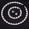 Load image into Gallery viewer, Timeless Elegance: Bridesmaids, Flower Girls, Parties, and Prom Jewelry Set - Silver Crystal Pearl Bracelet, Necklace, Earrings for Girls and Teens!&quot;