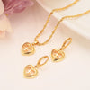 Divine 24k Ethiopian Gold-Plated Earrings & Necklace Heart & Cross Jewelry Set:  – Elevate Confirmation Gifting!