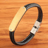 Load image into Gallery viewer, Bold Elegance: Stainless Steel Boys&#39; Woven Black Leather Bracelet - A Timeless Gift of Style!!