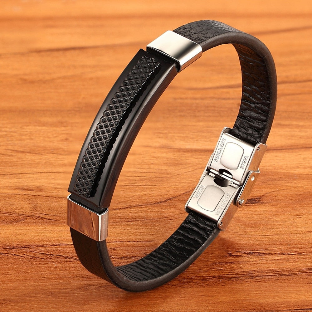 Sophisticated Edge: High-Quality Boys, Teens' Leather Bracelet - Elevate Their Style with a Striking Birthday Present! - Kids Jewellery Shop