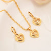 Divine 24k Ethiopian Gold-Plated Earrings & Necklace Heart & Cross Jewelry Set:  – Elevate Confirmation Gifting!