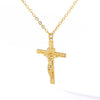 Load image into Gallery viewer, Crucifix Necklace: Stainless Steel Choker Chain - Meaningful Religion Pendant for Baptism or Confirmation Gifts