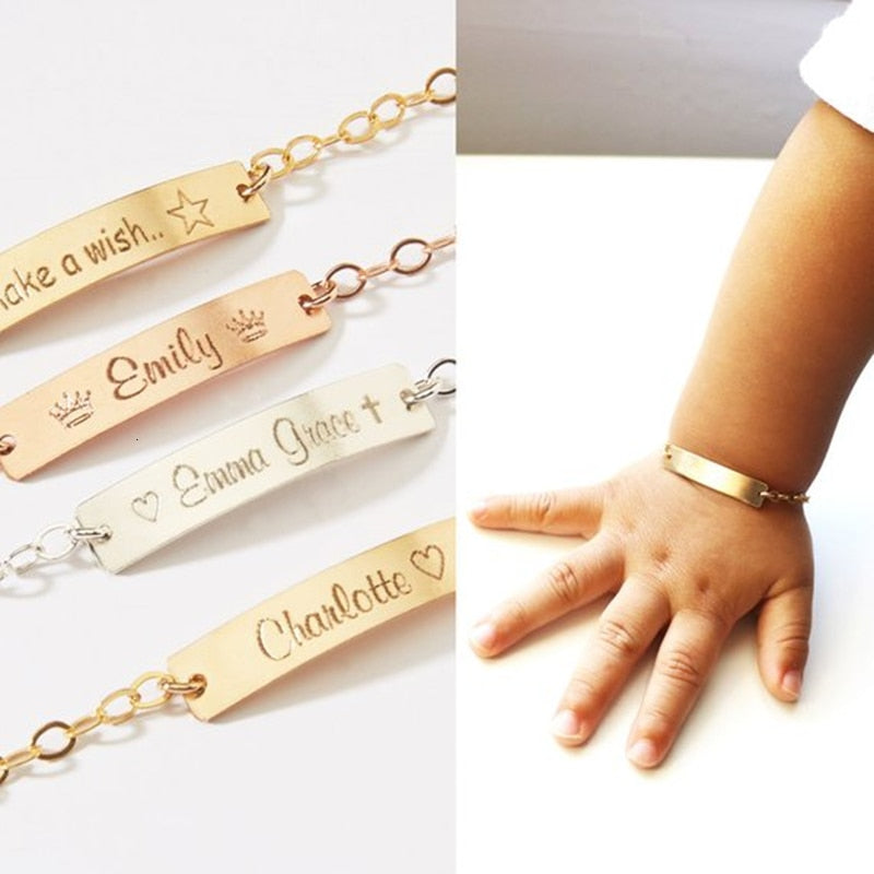 Cherished Identity: Personalized Baby Name Bracelet - A Customized Jewelry Gift for Toddlers' Unforgettable Birthday