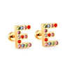 Radiant Individuality: Initials A-Z Letters Multi-Colored CZ Stones Stud Earrings - Dazzling Gifts for Girls, Teens, and Women!