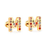 Radiant Individuality: Initials A-Z Letters Multi-Colored CZ Stones Stud Earrings - Dazzling Gifts for Girls, Teens, and Women!