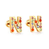 Radiant Individuality: Initials A-Z Letters Multi-Colored CZ Stones Stud Earrings - Dazzling Gifts for Girls, Teens, and Women!