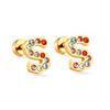 Personalized Elegance: Gold Initials Letters A-Z Stud Earrings for Girls with Cubic Zirconia Sparkle!