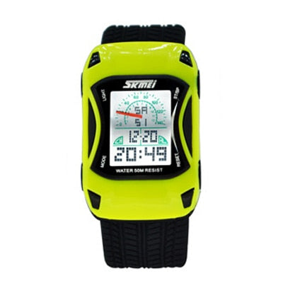 Race to Adventure: Kids' Digital LED Lamborghini Waterproof Wristwatch for Boys - Perfect for Swim and Play!
